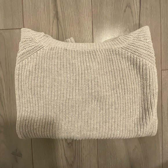 Grey Scoop Neck Knit Sweater - Picture 3 of 3